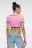 Топ-футболка хлопковый укороченный с принтом - цвет розовый - 3