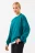 Свитшот хлопковый oversize с принтом - цвет зеленый - 2