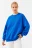 Свитшот хлопковый oversize с принтом - цвет синий - 1