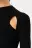 Джемпер вискозный с вырезами на груди - цвет черный - 5