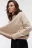 Свитер oversize с шерстью и мохером - цвет бежевый - 7