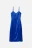 Платье-комбинация миди на тонких бретелях - цвет синий - 8