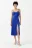 Платье-комбинация миди на тонких бретелях - цвет синий - 4