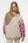 Толстовка хлопковая oversize в стиле пэчворк - цвет бежевый - 1