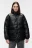 Пуховик oversize из искусственной кожи - цвет черный - 1