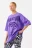 Футболка oversize с принтом - цвет фиолетовый - 2