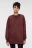 Свитшот хлопковый oversize с принтом - цвет коричневый - 1