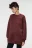 Свитшот хлопковый oversize с принтом - цвет коричневый - 2