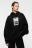 Толстовка хлопковая oversize с принтом - цвет черный - 1