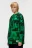 Свитшот хлопковый oversize с принтом и нашивкой - цвет зеленый - 2