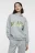 Толстовка хлопковая oversize с принтом-надписью - цвет серый - 1