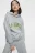 Толстовка хлопковая oversize с принтом-надписью - цвет серый - 8