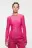 Лонгслив сетчатый облегающий с круглым вырезом - цвет розовый - 1