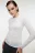 Лонгслив облегающий с декоративными наружными швами - цвет белый - 8