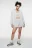Худи oversize хлопковая на молнии с принтом - цвет серый - 1