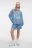 Свитшот oversize домашний хлопковый с принтом - цвет синий - 1