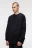 Свитшот oversize хлопковый базовый с начесом - цвет черный - 3