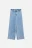 Джинсы wide leg укороченные с обрезанными краями - цвет голубой - 7