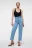Джинсы wide leg укороченные с обрезанными краями - цвет голубой - 4