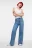 Джинсы wide leg широкие с открытыми срезами - цвет голубой - 4