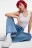 Джинсы wide leg широкие с открытыми срезами - цвет голубой - 7