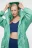 Плащ-дождевик oversize с капюшоном и поясом-кулиской - цвет зеленый - 8