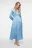 Платье миди атласное приталенное с вырезом на спине - цвет голубой - 4