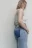 Джинсы-трубы wide leg заниженные с оторванным карманом - цвет голубой - 9
