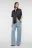 Джинсы-трубы wide leg заниженные с оторванным карманом - цвет голубой - 4