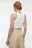 Топ-майка хлопковый укороченный на широких бретелях - цвет белый - 4