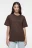 Футболка oversize хлопковая однотонная - цвет коричневый - 1