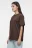 Футболка oversize хлопковая однотонная - цвет коричневый - 2