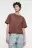 Футболка oversize укороченная хлопковая - цвет коричневый - 1