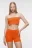 Топ-бандо хлопковый облегающий без бретелек - цвет оранжевый - 2