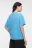 Футболка oversize хлопковая однотонная - цвет голубой - 4