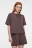 Футболка oversize короткая хлопковая из футера - цвет коричневый - 1
