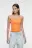 Топ-бандо хлопковый облегающий с принтом-надписью - цвет оранжевый - 1