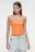 Топ-бандо хлопковый облегающий с принтом-надписью - цвет оранжевый - 6