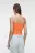 Топ-бандо хлопковый облегающий с принтом-надписью - цвет оранжевый - 3