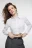 Блузка-рубашка укороченная приталенная - цвет белый - 8