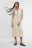 Платье-майка миди вязаное с разрезом на бедре - цвет бежевый - 4