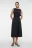 Платье-майка миди приталенное хлопковое с поясом - цвет черный - 4
