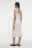 Платье-майка миди облегающее вязаное на широких бретелях - цвет бежевый - 3