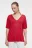 Футболка oversize с глубоким V-вырезом из лиоцелла - цвет красный - 1