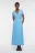Платье миди вискозное на запах с поясом - цвет голубой - 4