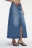 Юбка миди джинсовая с низкой посадкой и разрезом спереди - цвет голубой - 3