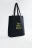 Сумка-шоппер на плечо хлопковая с принтом - цвет черный - 2