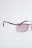 Очки солнцезащитные розовые с металлической оправой - цвет серый - 3
