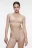 Трусики-стринги гладкие бесшовные с высокой посадкой - цвет бежевый - 3