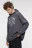 Худи oversize хлопковая с капюшоном и принтом - цвет серый - 3
